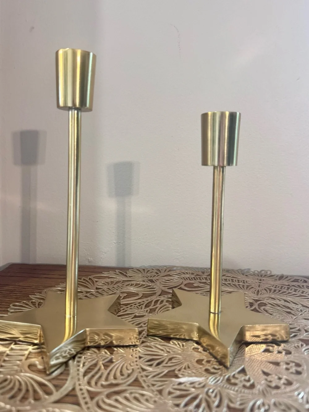 Pottery Barn Gold Star Taper Candle Holder
